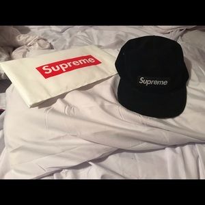 Supreme - Black Corduroy Camper Hat